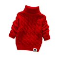 thumbnail image 2 of MODNTOGA Bébé Garçon Filles Tricot Pulls Câble Col Roulé Haut Automne Hiver Doux Chaud Pull Pull Tops(Rouge, 12-18M), 2 of 4