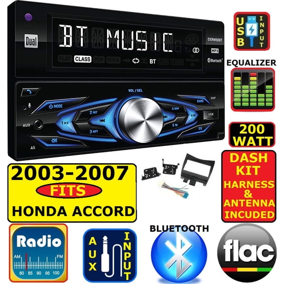 FITS/FOR 03-07 HONDA ACCORD BLUETOOTH USB AUX CAR RADIO STEREO PACKAGE