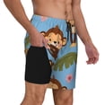 thumbnail image 2 of Kdxio Monkeys Swinging From Palms Print Men'S Swim Trunks With Compression Liner 7 Inch Inseam Quick Dry Swim Shorts, 2 of 7