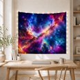 thumbnail image 5 of Blue and Magenta Nebula in a Glowing Starfield, Dramatic Celestial for Astronomy Fans, Cosmic Wall Art, Housewarming Gift, Tapestry Wall Hanging for Living Room and Studio, 5 of 7