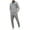 Gray, variant on Men's Sports Casual Sets Spring Autumn Solid Long Sleeve Polo Shirts Elastic Waist Pants Tracksuit Black XL(XL)