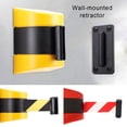 thumbnail image 1 of Stainless Steel Wall Mounted Warning Tape Indoor Outdoor Crowd Control Retractable Band Ribbon Line Divider Belt Barrier 10m Yellow Black, 1 of 6