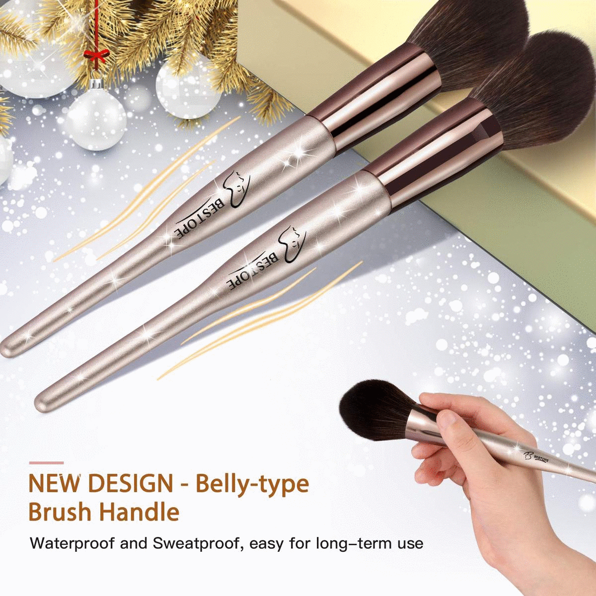 BESTOPE 18 Pcs Makeup Brushes BellyType Handle Series Professional