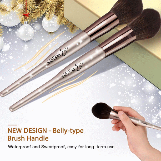 BESTOPE 18 Pcs Makeup Brushes BellyType Handle Series Professional