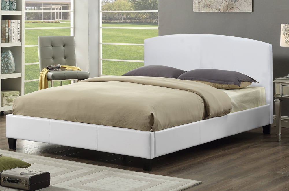 Cordell White Leatherette Double Platform Bed Walmart Canada
