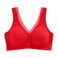thumbnail image 7 of NIEWTR Women's Front Closure Posture Bra Full Coverage Back Support Everyday | Wireless, Comfy, Unpadded Cup, Plus Size, Unlined(Red,42), 7 of 7