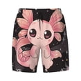 thumbnail image 4 of Lsque Mens Swim Trunks Cute Axolotl Sakura Blossoms B Pattern - Bathing Suit Compression Liner - Beach Swim Shorts Swimwear - (S-3XL) - Stretch Quick Dry -Large, 4 of 9