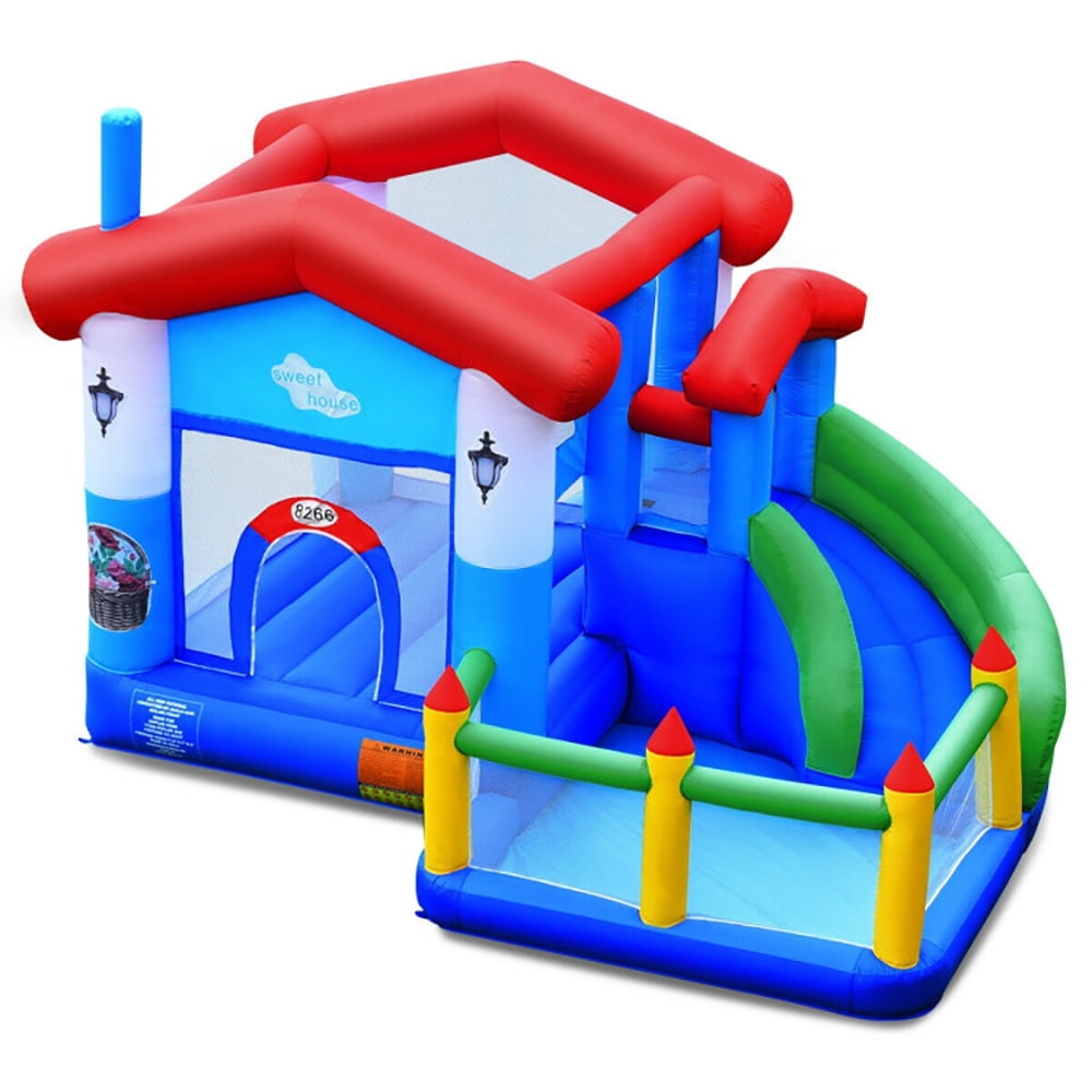 Aimee Lii Kids Inflatable Bounce Slide Castle Ball Pit without Blower, Kids Bounce House for 5-10