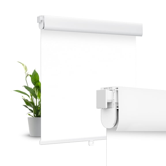 Allesin zen No Drill No Tools Blackout Roller Shades, White, 23"W x 72"H