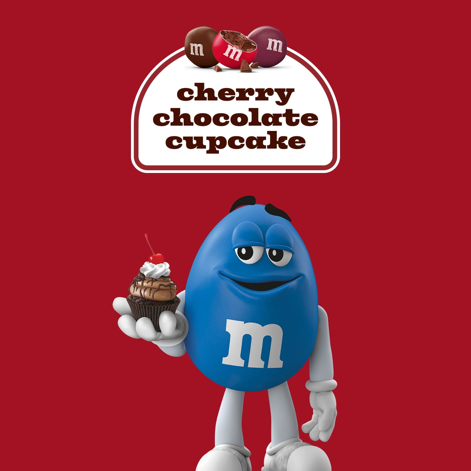 M&M's Cherry Chocolate Cupcake Chocolate Candy, Sharing Size - 9 oz Resealable Bag