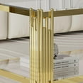 thumbnail image 5 of Holaki Gold Glass Coffee Table, Modern Living Room Table, Luxury Stainless Steel Metal Leg, 43'' Rectangular Clear Tempered Glass Center Table for Home Office, 5 of 7