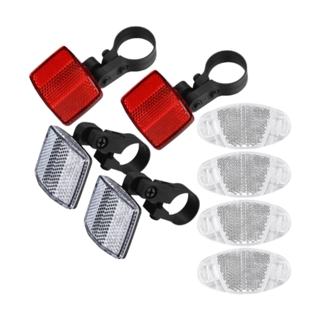 Reflectores delanteros y traseros para bicicleta, reflectores de advertencia para hombres, mujeres y adultos, reflectores para bicicleta para adultos 4 reflectores delanteros y traseros