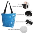 thumbnail image 4 of Salouo Blue Christmas for Shoppers Tote for Women Foldable Handbags with Big Capacity Casual One-Shoulder Shopping Bag Hobo Bags Fit for Office/Shopping/Park, 4 of 6