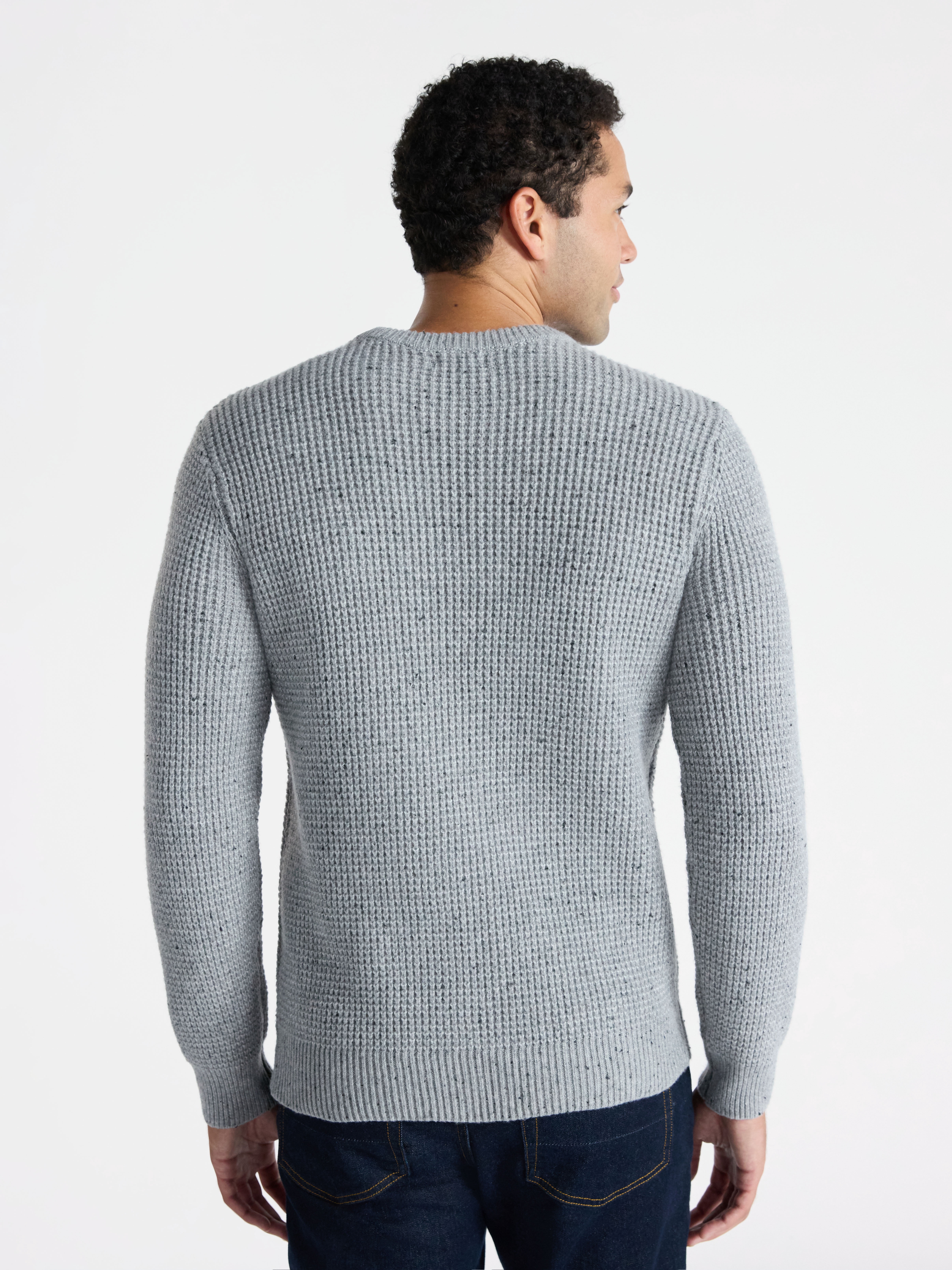 George Men's and Big Men's Waffle Crewneck Sweater with Long Sleeves, Sizes S-3XL