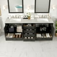 thumbnail image 4 of Eviva Aberdeen 84"W x 22"D Espresso Double Sink Bathroom Vanity with White Carrara Quartz Vanity Top and Rectangular Undermount Sinks, 4 of 8