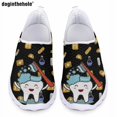 thumbnail image 1 of Doginthehole - Zapatos de enfermera informales para mujer, zapatos planos con estampado dental Kawaii, cómodos, transpirables, de malla, para verano, 1 of 5