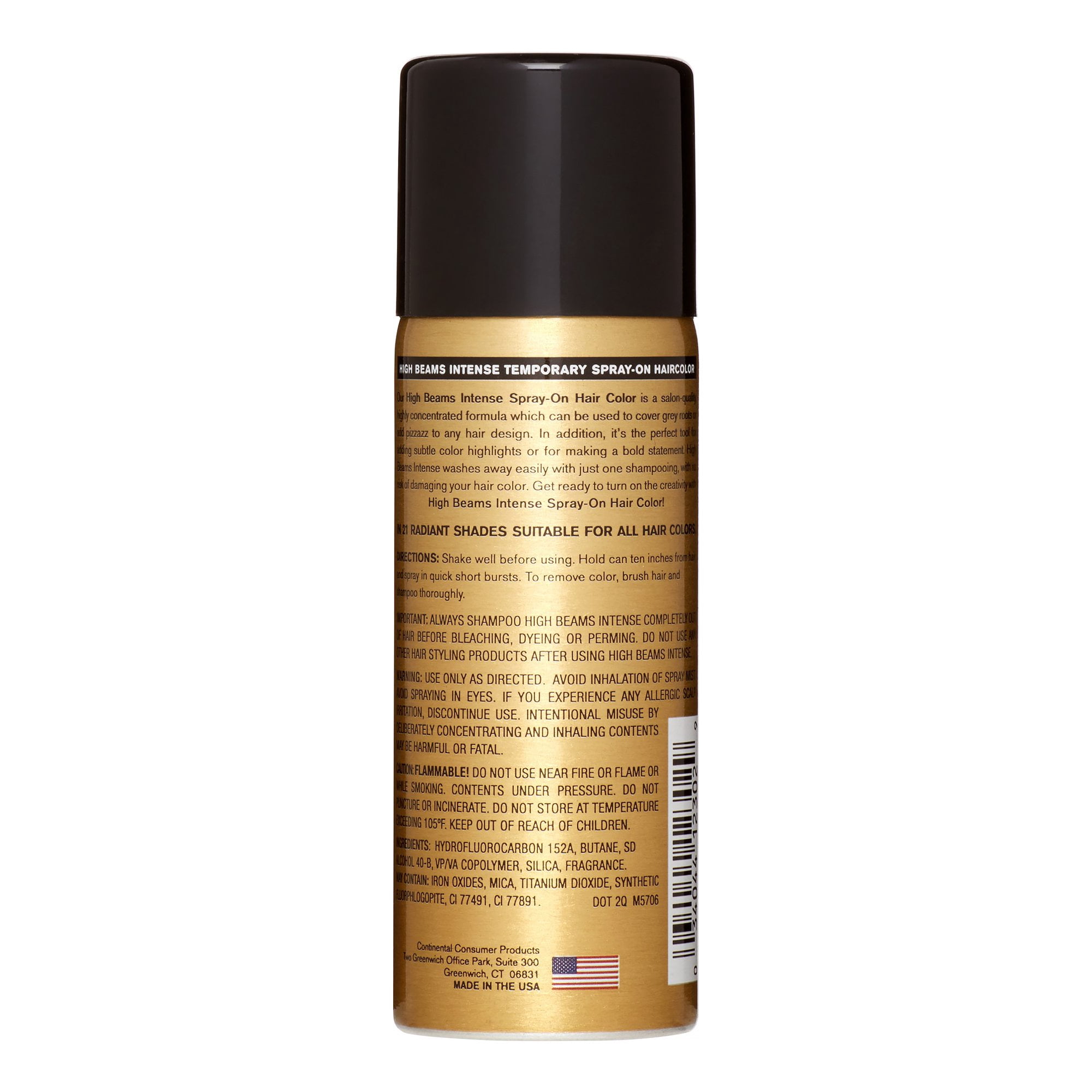 [3 PACK] High Beams Intense Temporary Spray On Hair Color [#20 BLACK] 2.7 oz