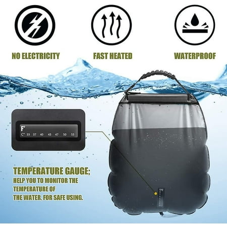 Solar Shower Bag. 20l Camping Travel Shower Bag Solar Powered Portable ...