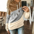 thumbnail image 2 of Hoodies for Women Pullover Cowl Neck Casual Long Sleeve Colorblock Hooded Sweatshirts Sweaters Fall Tops, 2 of 5