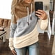 thumbnail image 2 of Sudaderas con capucha para mujer, cuello redondo, casual, manga larga, bloques de color, sudaderas con capucha, suéteres, tops de otoño Levamdar WRMH-1664-88, 2 of 5