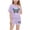 Purple, variant on Lovzfmll 2-Piece Plaid Butterfly Print Set, Short Sleeve Round Neck Top & Elastic Shorts for Boys & Girls, Casual Outfits for Kids 5-6 Years