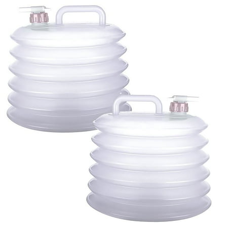 

Collapsible Portable Plastic Accordion Style Water Bottle Container Dispenser Canister 10L 338oz BPA Free 2.6 Gallons 2