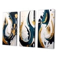 thumbnail image 3 of Designart "Abstract Fusion in Blue and Gold V" Abstract Wall Art Set Of 3 - Transitional Blue Canvas Set For Living Room Decor, 3 of 6
