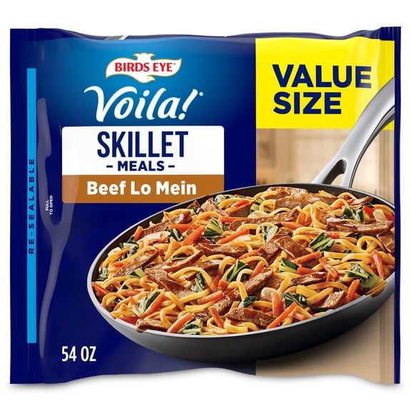 Birds Eye Voila! Beef Lo Mein Skillet Meals, Frozen Meal, 54 oz. Value Size Bag
