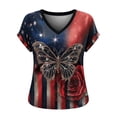 thumbnail image 4 of KHONTS 250th Anniversary USA Shirt for Women 250 America V-Neck T Shirt Short Sleeve Celebration Patriotic Flag Printed 1776-2026 Tees 04-Black S, 4 of 4