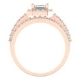 thumbnail image 4 of Clara Pucci 18K Rose Gold Emerald Cut 1.5Ct Simulated Clear Diamond Engagement Ring + Matching Band - Luxury Box Included, 4 of 7