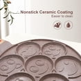 thumbnail image 3 of Ceramic Pancake Pan with Detachable Handle, 7 Hole Smiley Face Mold - Brown, 3 of 5