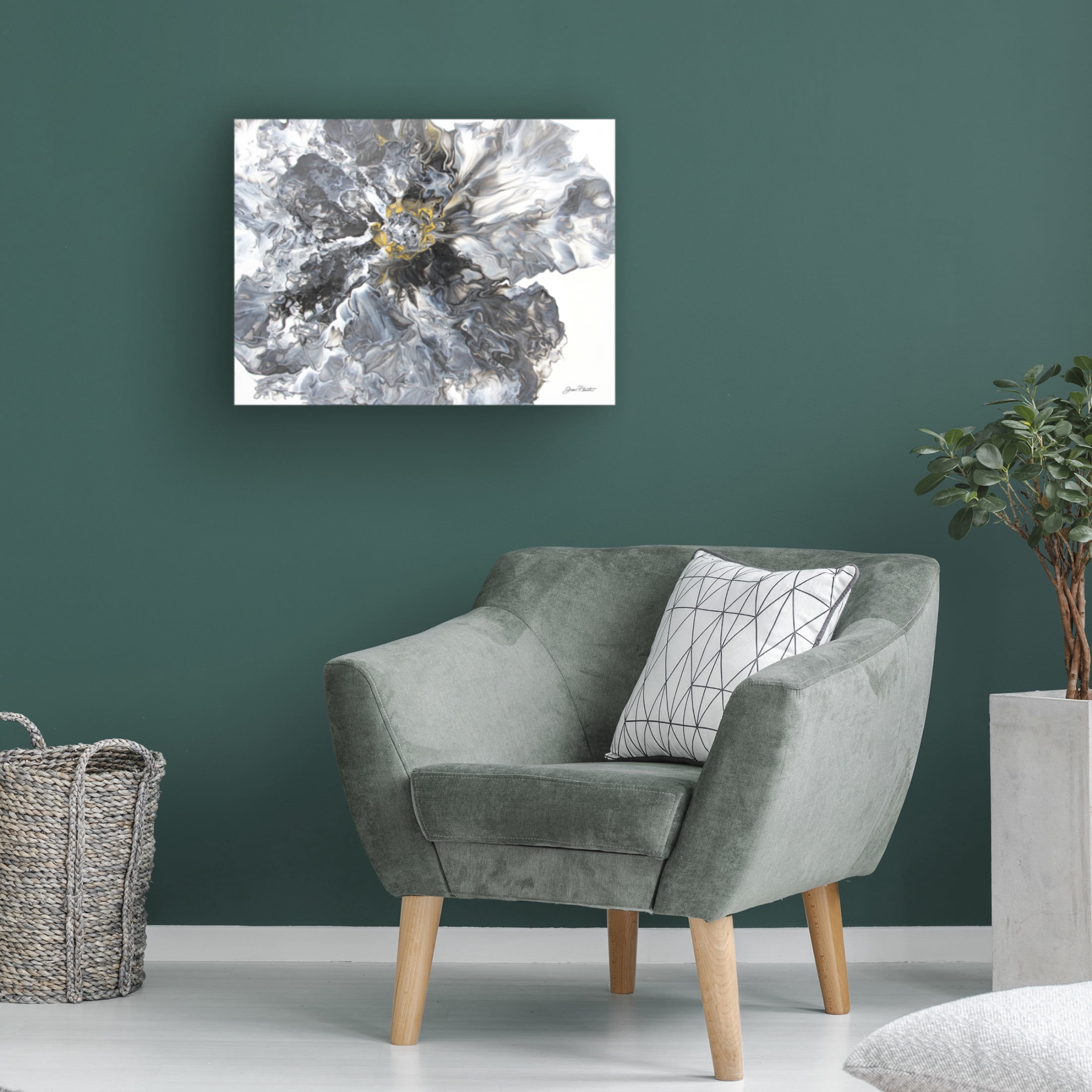 Canvas Wall Art - Jean Plout 'Abstract Pouring L' Wall Art for Living Room, Bedroom, or Office Décor by Trademark Fine Art - 47 x 35 Inches
