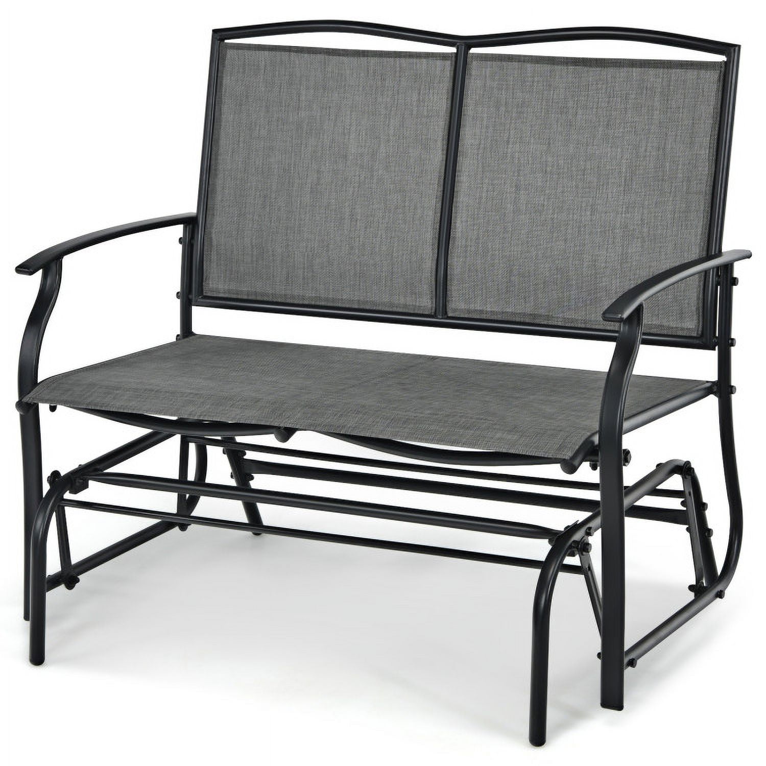 Aimee Lii Outdoor Double Chair, Patio Glider Bench, Porch, Backyard, Sturdy, Gray Aimee Lii Outdoor Double Chair, Patio Glider Bench, Porch, Backyard, Sturdy, Gray