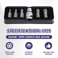 thumbnail image 4 of Juego de 7 Puntas de Destornillador de 1/2" y 3/8" (10 mm) para Destornilladores Estriados Torx Hexagonales RIBE L30 mm S2 0414 (2024), 4 of 5