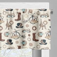 thumbnail image 3 of Ambesonne Steampunk Valance Pack of 2, Abstract Apparels Tools, 54"X12", Brown Beige and Tan, 3 of 5