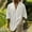 White, variant on LADIGASU Men's Loose Solid Color V-Neck Half Sleeve Loose Lapel Cotton And Linen Tunic Summer Shirt Blouse