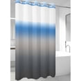 thumbnail image 4 of Blue Grey Ombre No Hook Shower Curtain Waterproof,Bathroom Curtains with Snap in Liners and See Through Top Window,Modern Geometric Striped Abstract Art Hotel Style Bathtub Curtains Shower 54"Wx78"L, 4 of 8