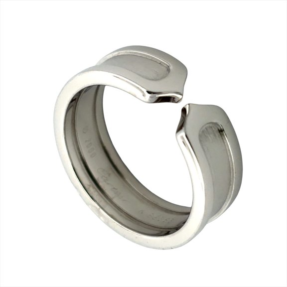 Pre-Owned Cartier C2 Ring, Size #53, 18K White Gold, 7.9g, 2C (White Gold), Women's.