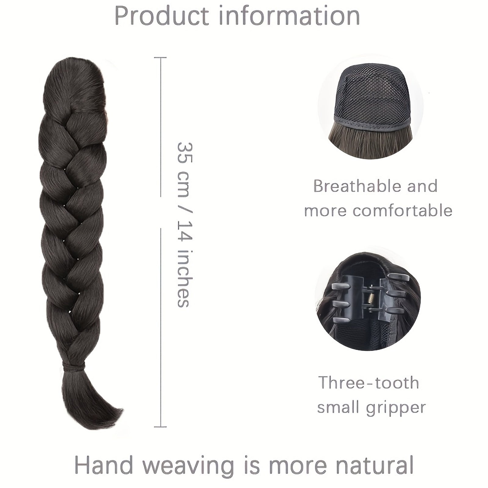 Elegant Claw Clip Ponytail Extension - Claw Clip Braided Ponytail, Ideal for Parties and Festivals