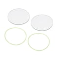 thumbnail image 1 of Unique Bargains 2' Dia Polished Edge Round LED Lens Flashlight Glass Lens with Silicone Ring Transparent Green 2 Set, 1 of 5
