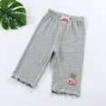thumbnail image 2 of Odeerbi 3-10 Years Kids Boys Girls Summer Modal Bermuda Shorts Lettuce Trim Rabbit Embroidered Capris Solid Color Casual Cropped Pants, 2 of 4