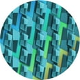 thumbnail image 1 of Ahgly Company Tapis Rond Lavable en Machine Intérieur Transitionnel Turquoise Foncé Vert, 7 Pieds Rond, 1 of 7