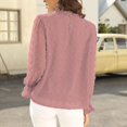 thumbnail image 3 of Blusa de gasa para mujer Camisas de cuello con volantes de manga larga Tops casuales de otoño, 3 of 4