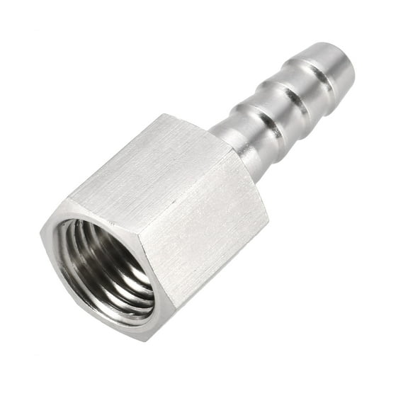 Stainless Steel Barb Hose Fitting Connector Adapter 8mm Barbed x M14 Female Pipe 1Pcs Silver Tone