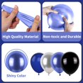 thumbnail image 4 of Globos de fiesta Paready de látex azul, negro y plateado, 60 unidades, 30 cm, 4 of 7