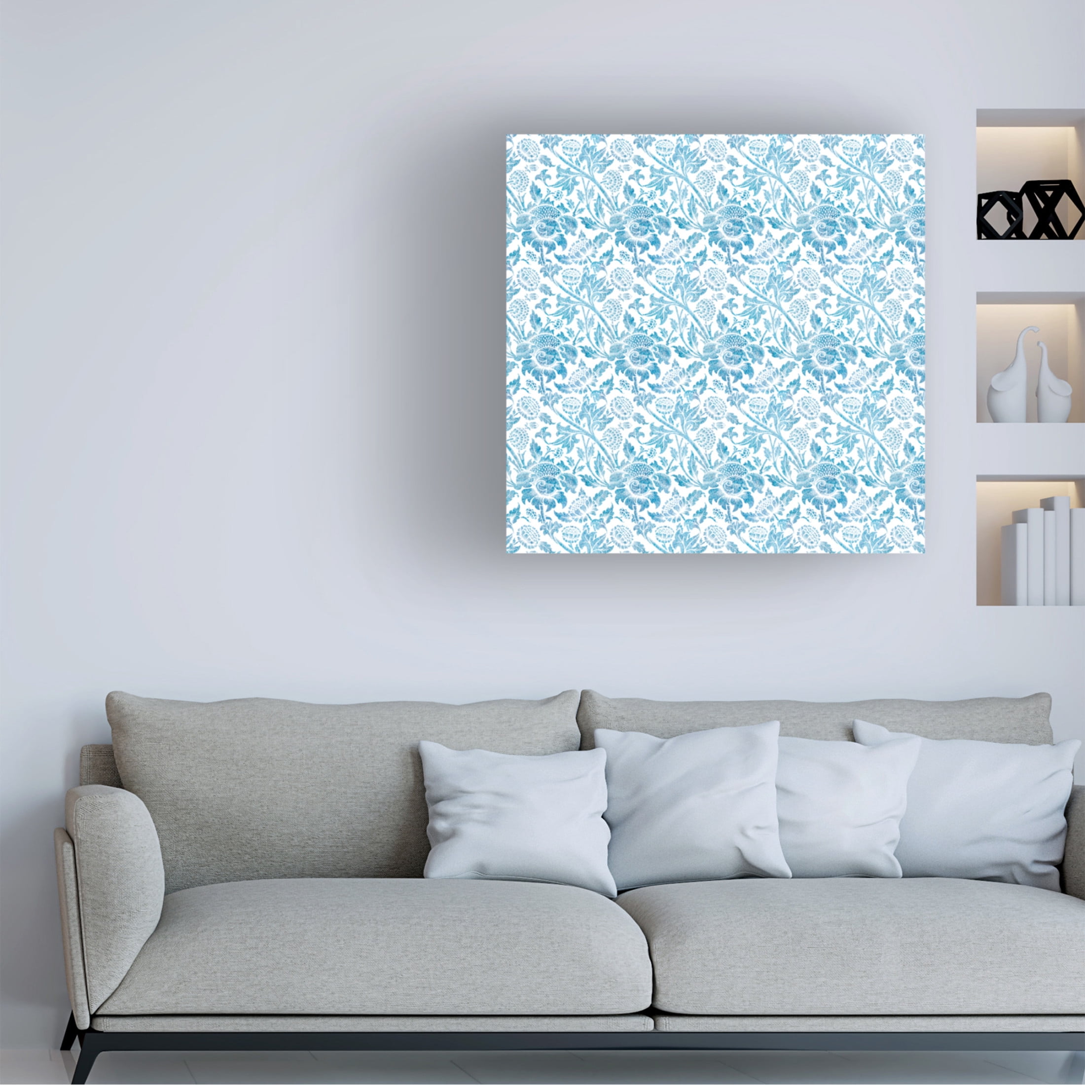 Canvas Wall Art - Jean Plout 'Floral Romance' Wall Art for Living Room, Bedroom, or Office Décor by Trademark Fine Art - 14 x 14 Inches