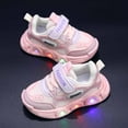 thumbnail image 7 of B91xZ Kids Light Up Shoes Trainers for Toddler Boys Girls Luminous Breathable Walking Flash Sneakers (Pink,11), 7 of 7