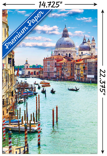 Timeless Visions - Canals of Venice Wall Poster, 14.725" x 22.375"