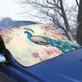 thumbnail image 3 of Xoenoiee Peacock Flower Print Car Windshield Snow Cover, Anti Ice Frost Windshield Protector, Windproof Front Window Cover, Winter Car Accessories for Cars, Trucks, SUVs, 3 of 7