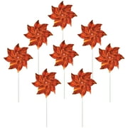 In the Breeze 2707  Orange Mylar Pinwheels - Sparkly Orange Spinners - Great Party Favor or Decoration - 8 Piece Bags